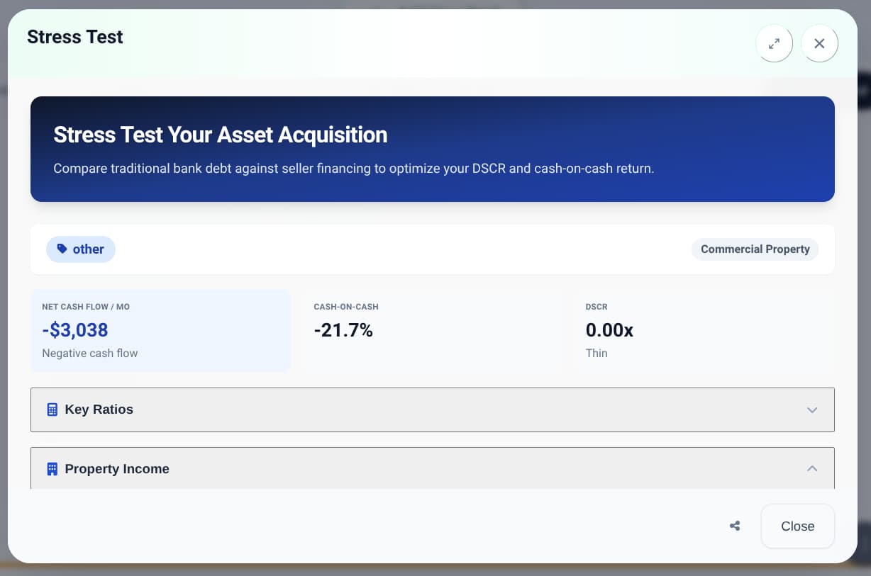 Stress Test Your Asset Acquisition — comparing traditional bank debt against seller financing to optimise DSCR and cash-on-cash return